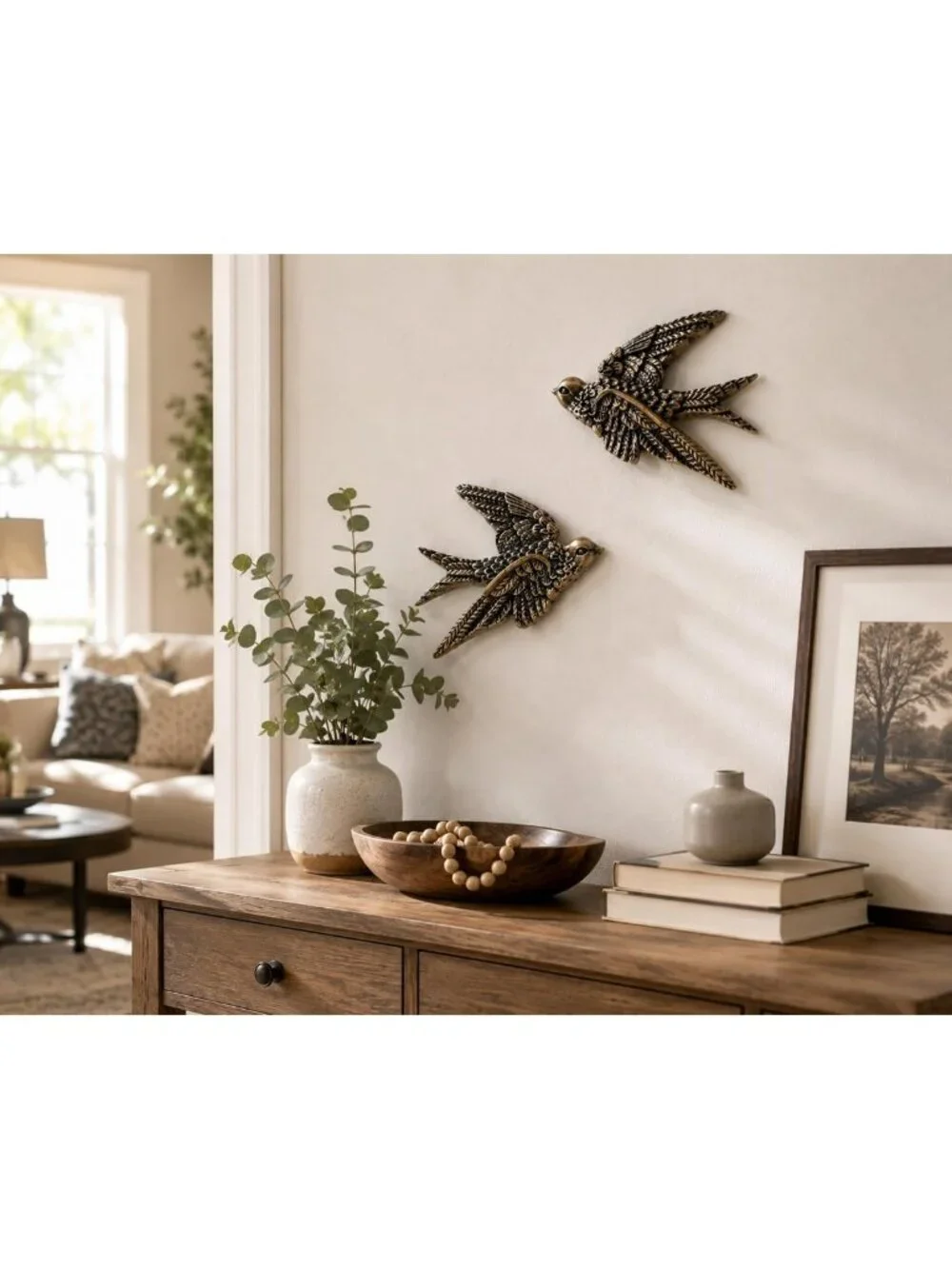 Vintage Swallow Bird Wall Sculpture Set of 2 | Perfect for Home Decor & Gallery
